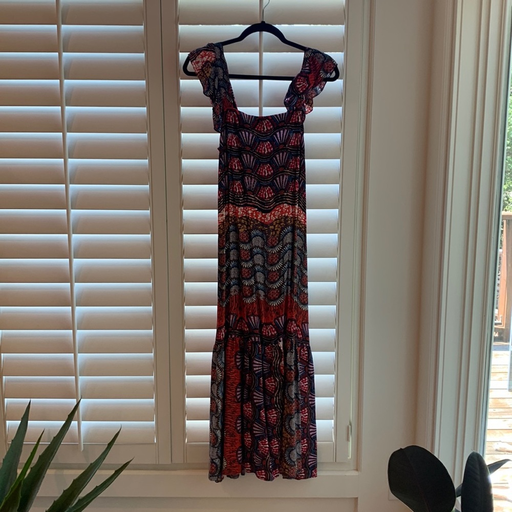 Corey Lynn Calter Multicolor Patterned Maxi Dress - Navy, Red, Pink